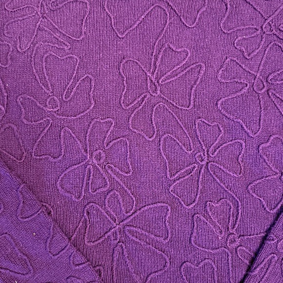 NWT Gene Ewing vintage Purple off shoulder floral Women's Sweater - Picture 2 of 4